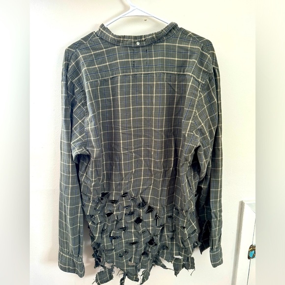 Distressed Plaid Button Up - Picture 2 of 4